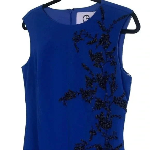 NWT JS Collection Blue Beaded Evening Cocktail Dress Size 12 - Picture 15 of 15